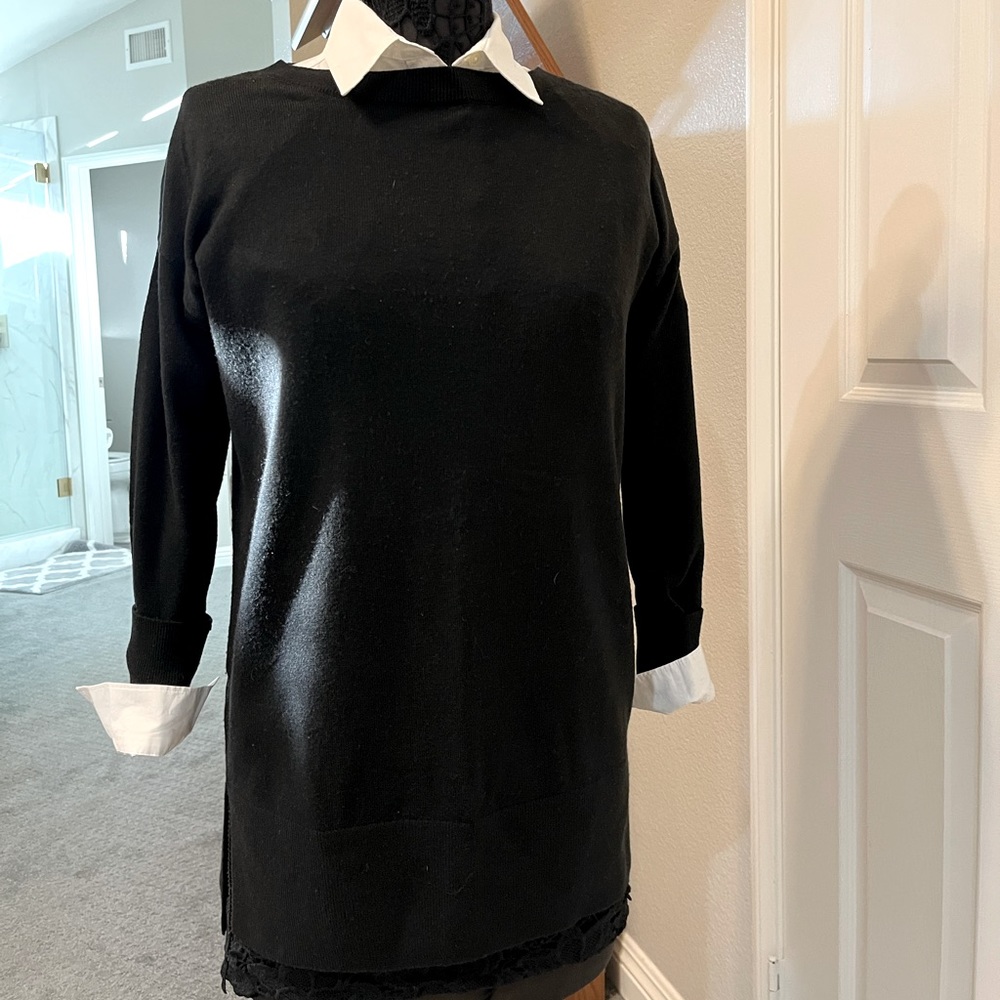 Loft black tunic sweater. Size small